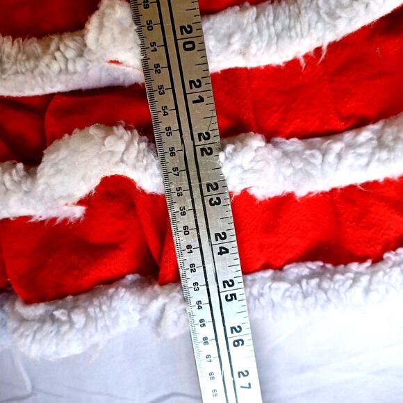 Pier 1 Christmas Red Apron Santa Claus Cookie Baking Gold Tone Accents - Picture 11 of 16